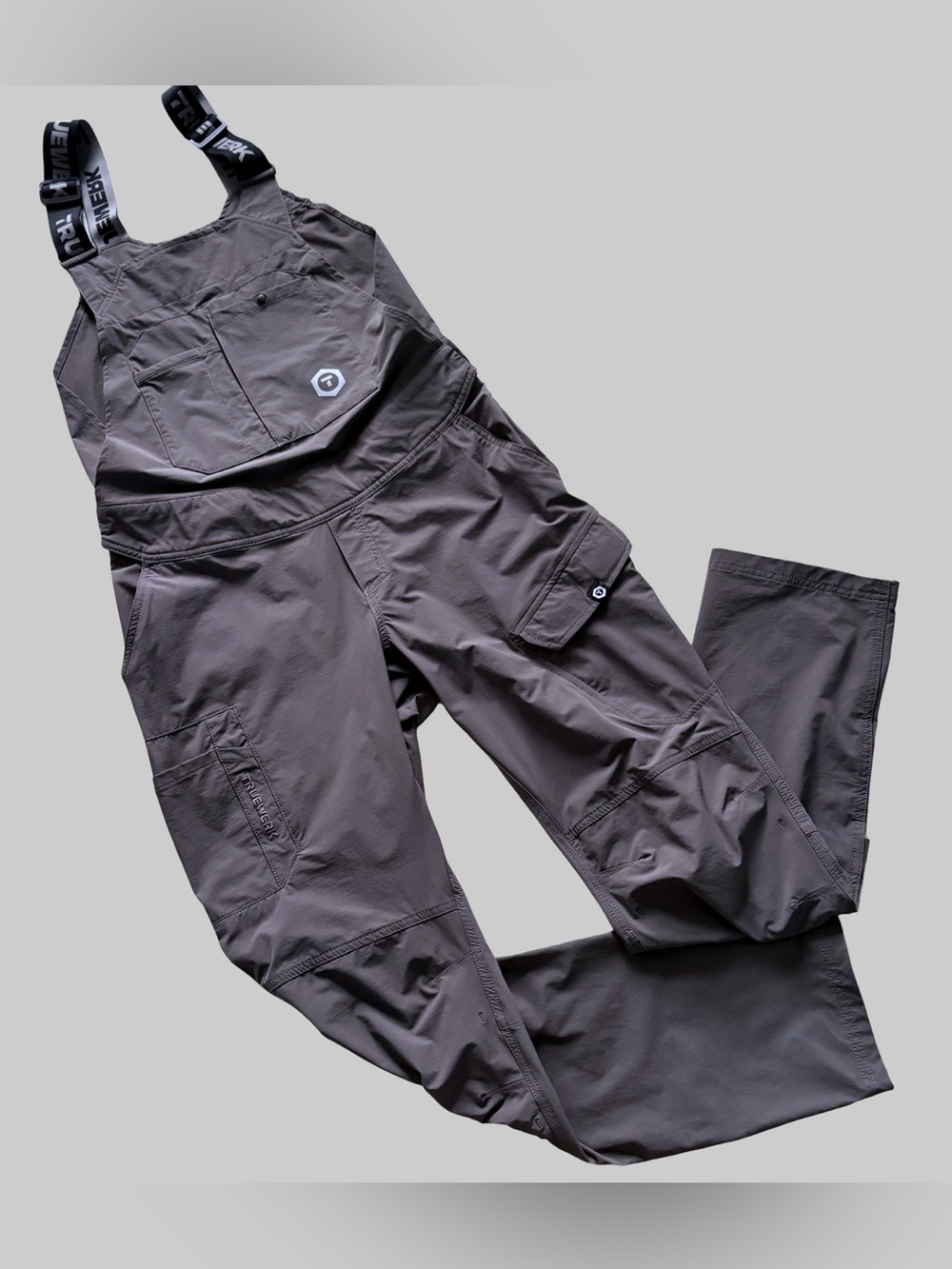 Truewerk Overalls Women Dark Gray T1 Utility Cargo Nylon Stretch